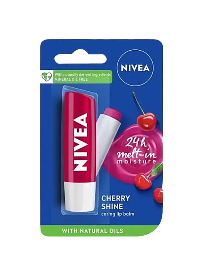 NIVEA Shine Caring Lip Balm #14 Cherry Shine, Strawberry Shine, Berry Shine (Pack of: 3) - Image 4